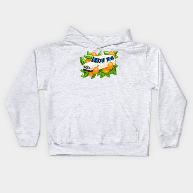 JUICY BRONCO Kids Hoodie by andewhallart